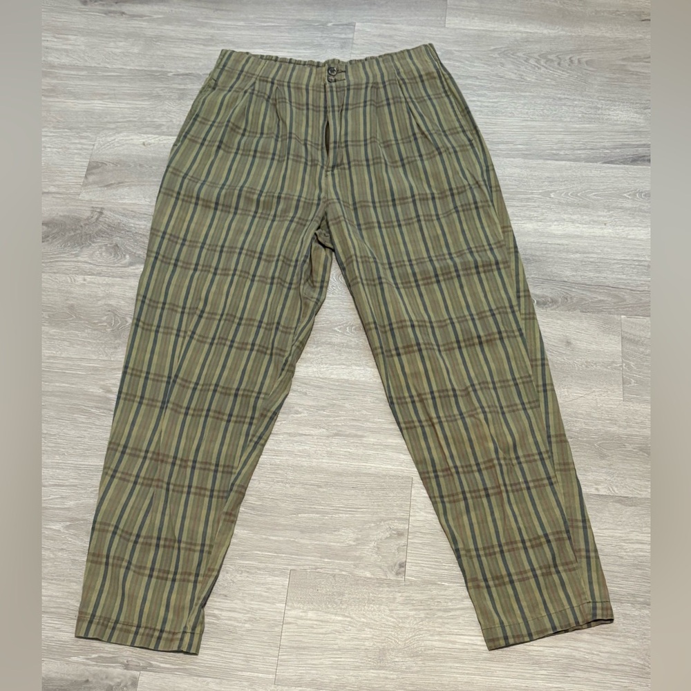 Vintage 90s Lightweight 100% Cotton Gap Womens Pleated Tapered Leg Pants Sz M